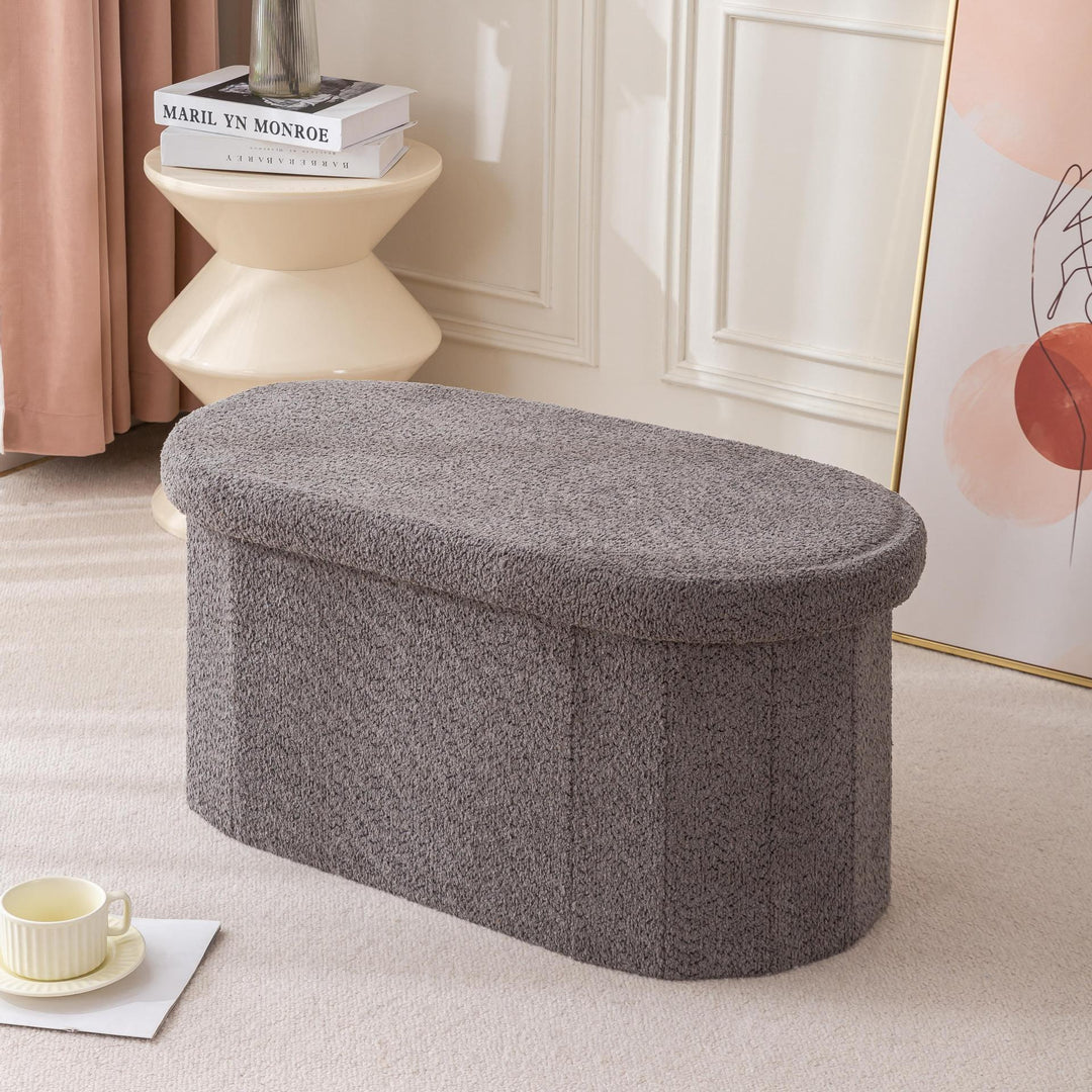 Plush Storage Ottoman Stornfield