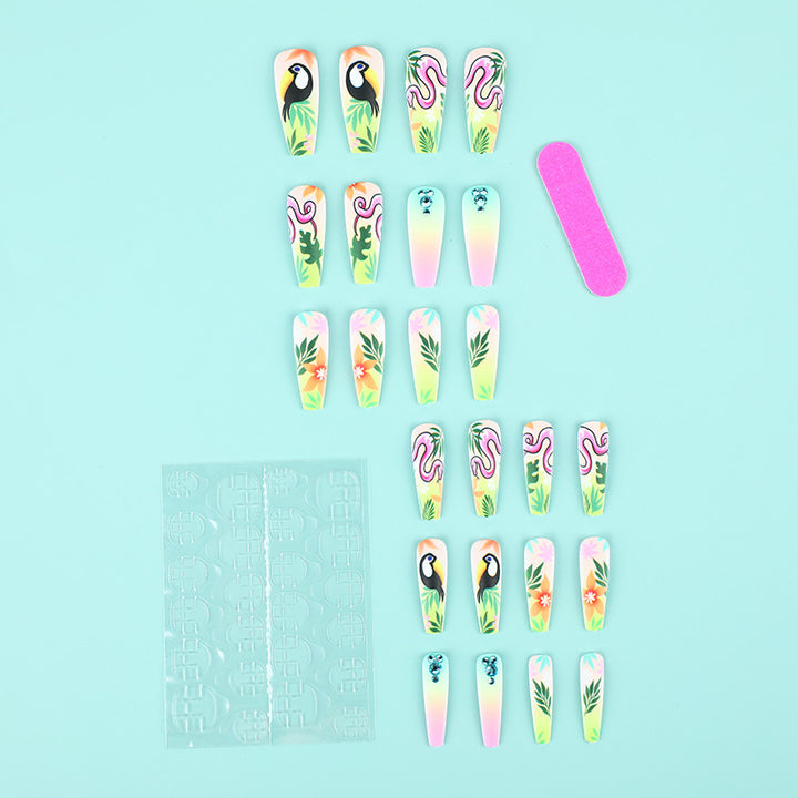Artificial nail tips in tropical design Stornfield