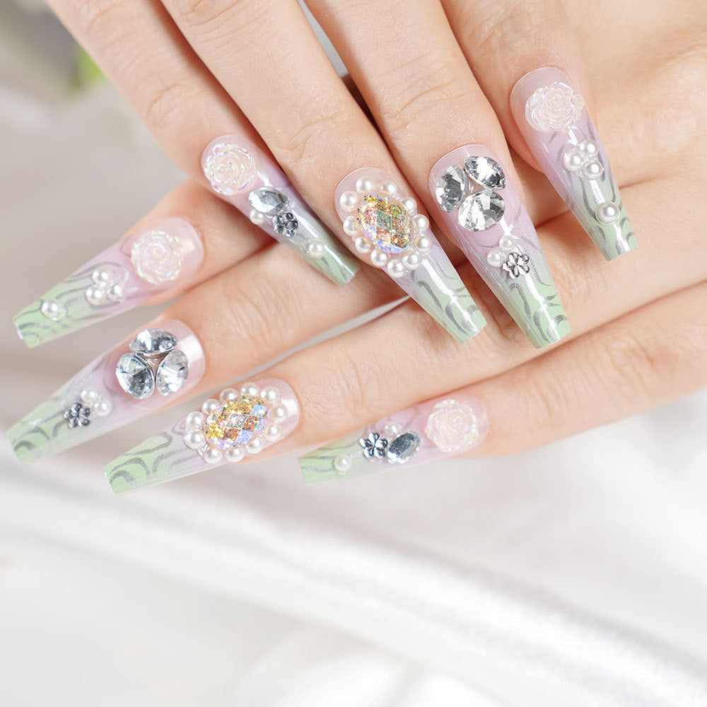 Premium Decorative Press-On Nail Art Set Stornfield