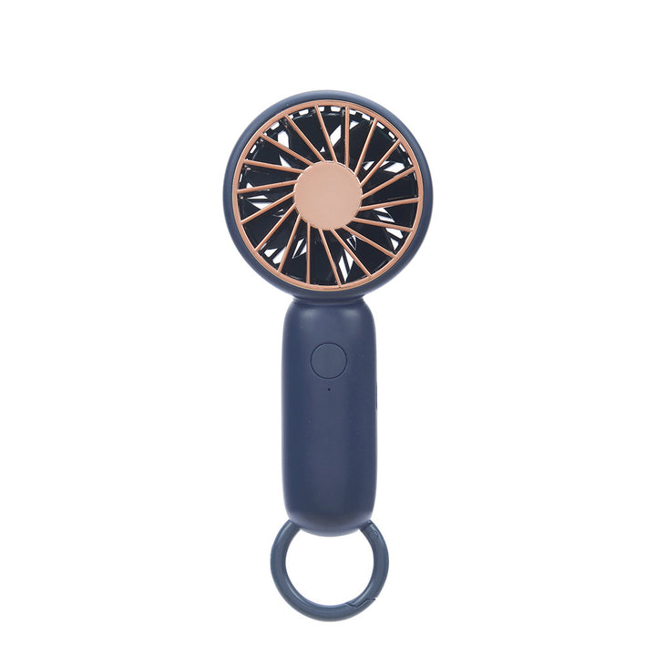 Cooling compact rechargeable handheld fan with carabiner loop and whisper-silent motor Stornfield