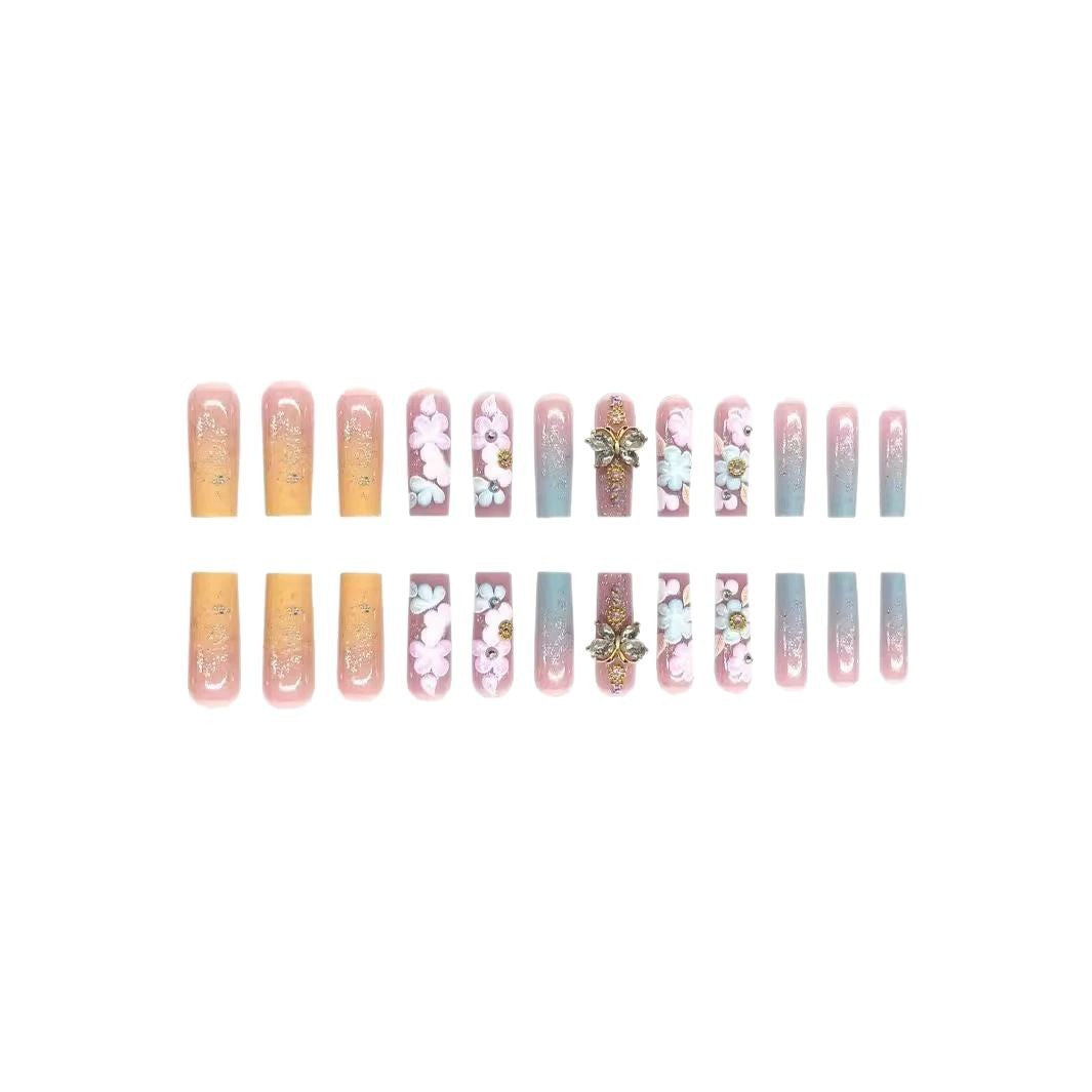 Floral 3D Press-On Nail and Toe Set Stornfield