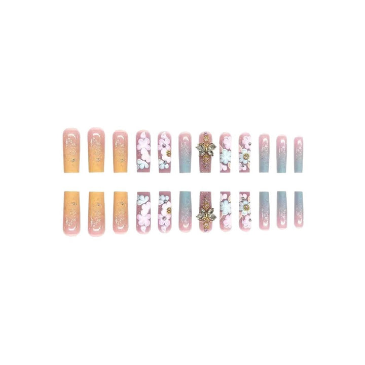 Floral 3D Press-On Nail and Toe Set Stornfield
