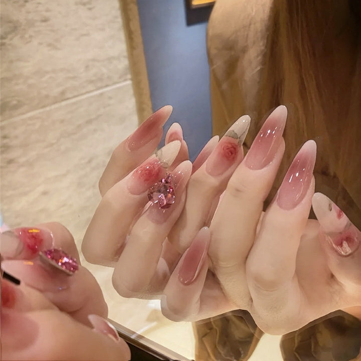 Decorative Floral Press-On Nail Art Set Stornfield