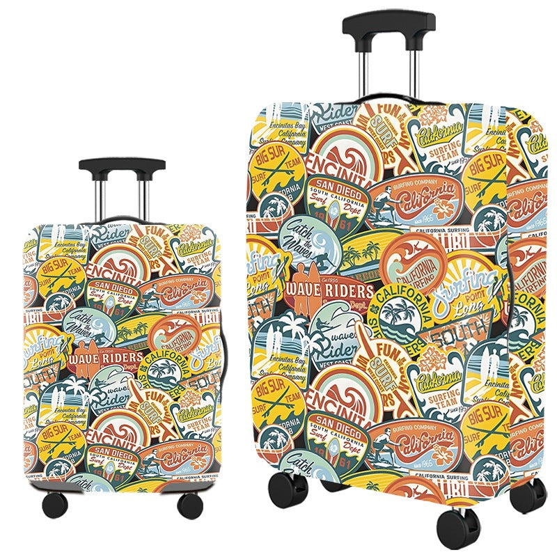 Vintage Travel-Themed Hard Shell Suitcase Stornfield