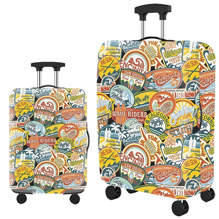 Vintage Travel-Themed Hard Shell Suitcase Stornfield