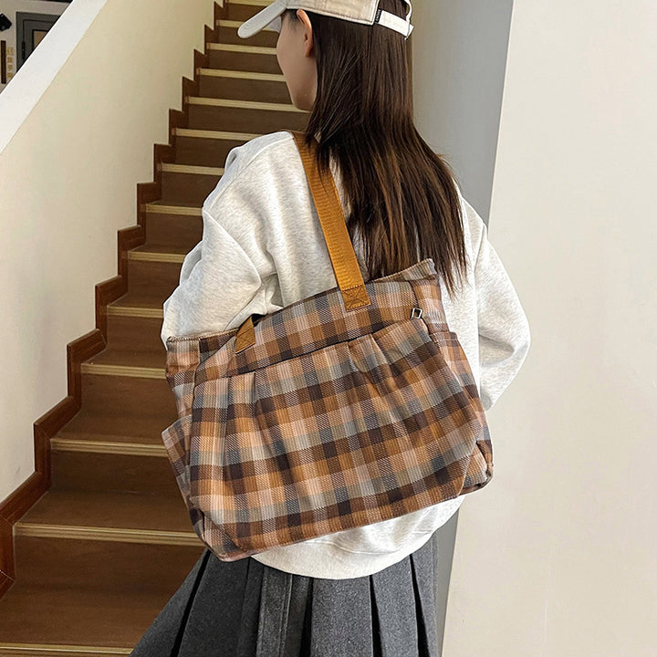 WoSpacious Plaid Utility Tote Bag Stornfield