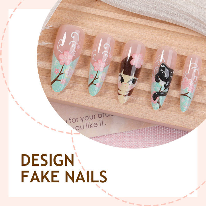 Artificial nail set with blooming floral design by Stornfield
