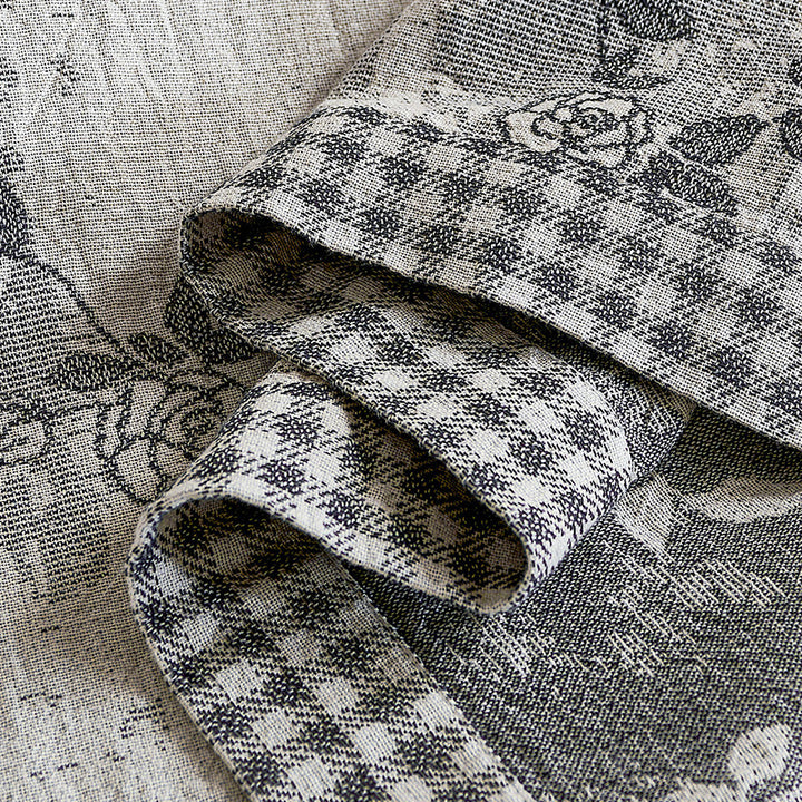 Reversible Cotton-Linen Floral Quilt Coverlet Set