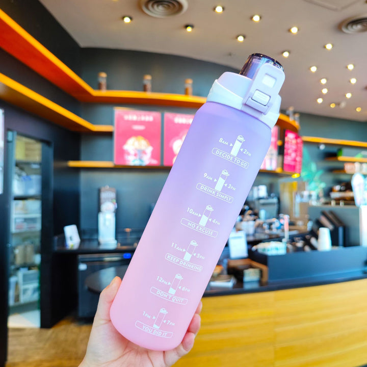 Women's Motivational Water Bottle with Unique Time Marking and Secure Closure Stornfield