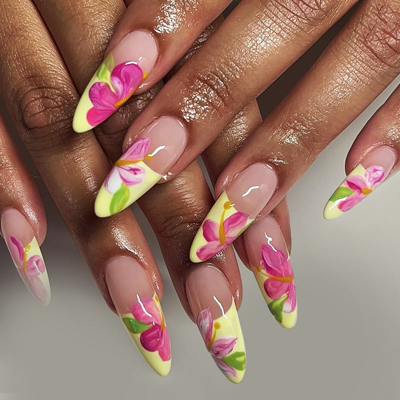 Floral Design Acrylic Nail Enhancements Stornfield