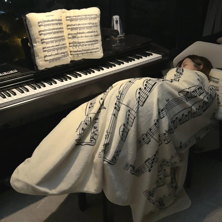 Cozy Music-Themed Fleece Blanket