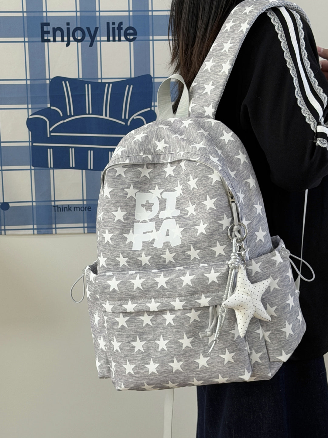 Stylish Star-Print School Backpack Stornfield