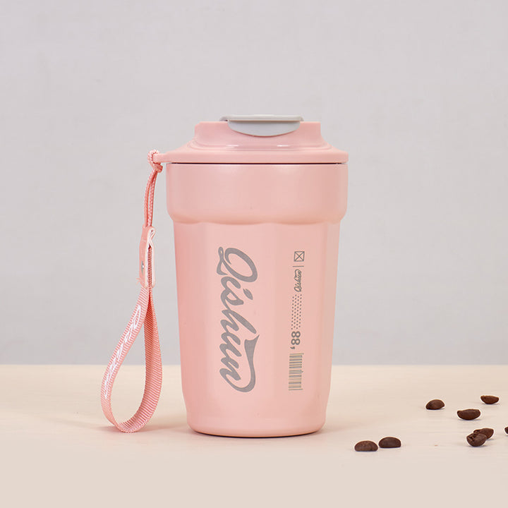 Ladies practical insulated drinking cup with carry strap Stornfield