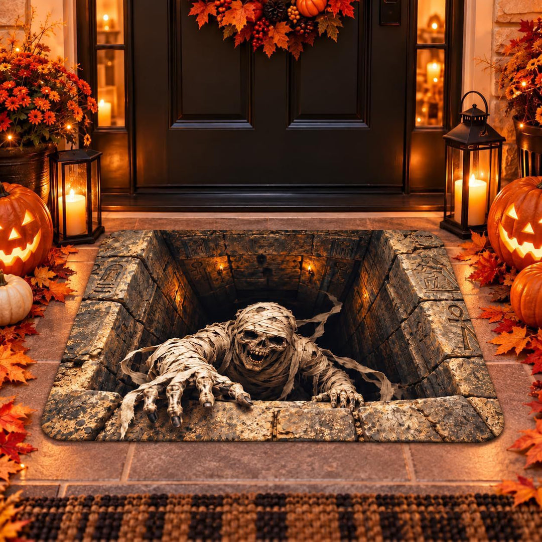 Spooky Skeleton-Themed Area Mat