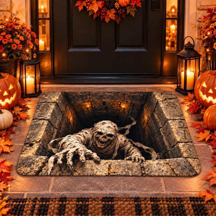 Spooky Skeleton-Themed Area Mat