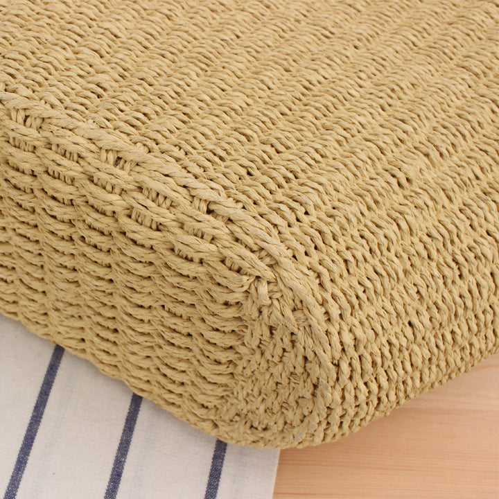 Woven Natural Material Handbag with Elegant Leather Handles Stornfield