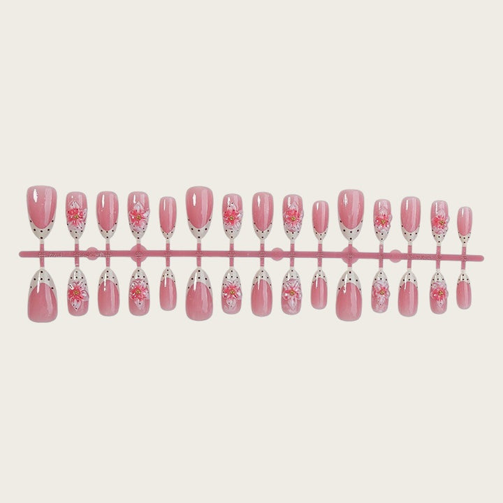 Decorative Floral Press-On Nail Set Stornfield