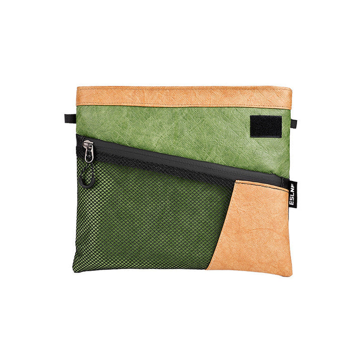 compact water-resistant travel crossbody pouch with mesh organizer and adjustable cord strap Stornfield
