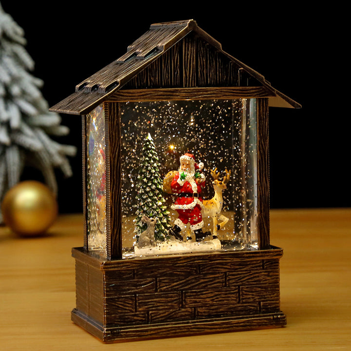 Nostalgic snow globe decoration with Santa Claus and children Stornfield