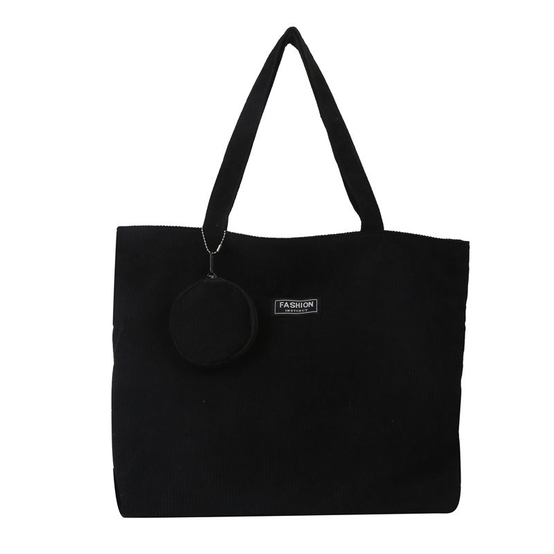 Stylish Corduroy Tote Bag