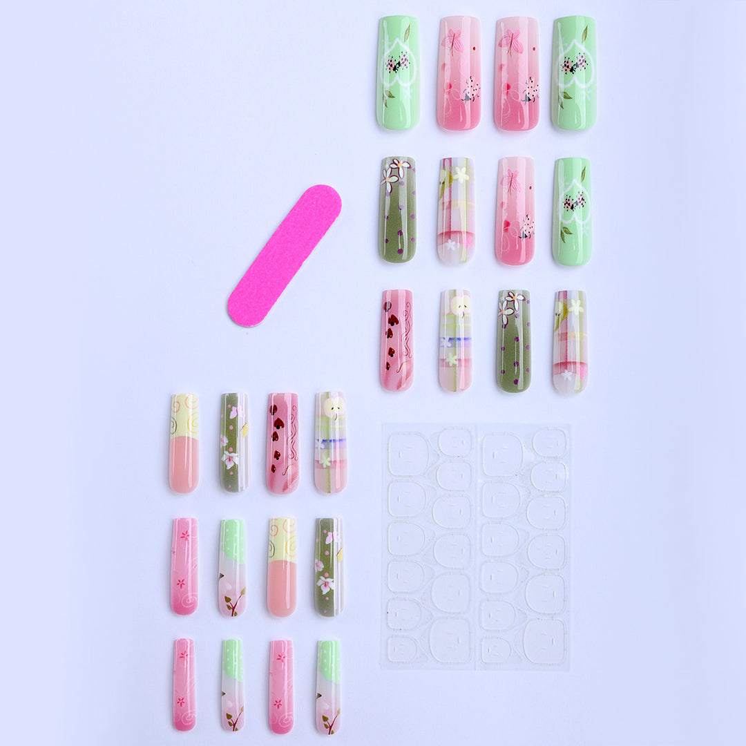 Artificial nails with floral and colorful designs Stornfield