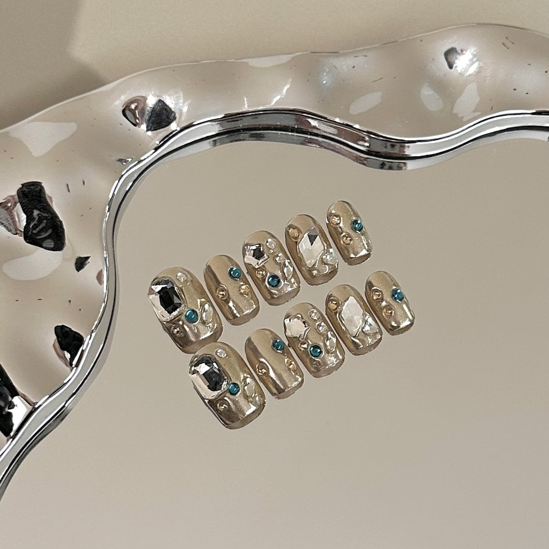 Elegantly Embellished Press-On Nail Art Set