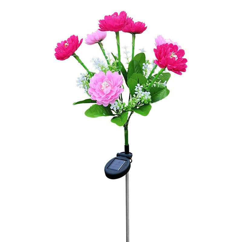 Solar-Powered Lifelike Bloom Garden Stake With Multi-Head LED Cluster And Waterproof Dusk-To-Dawn Sensor Stornfield
