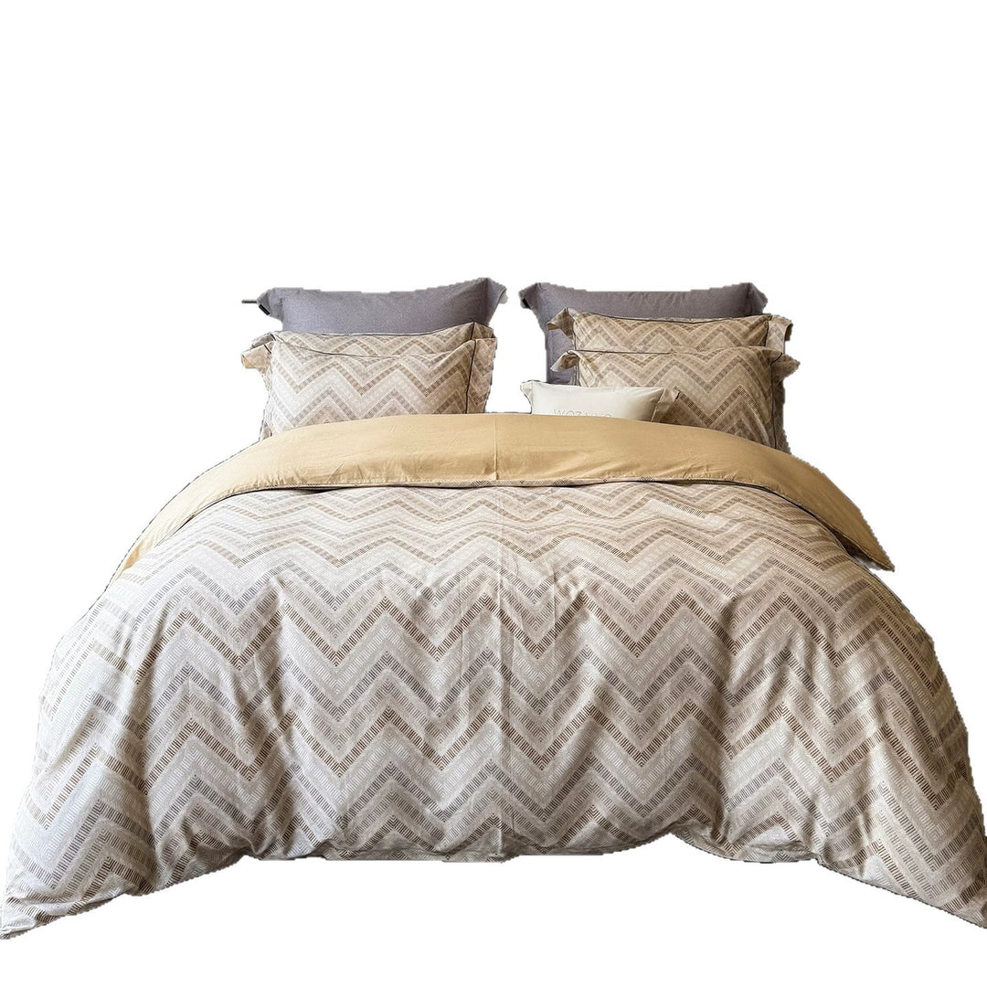 Reversible Brushed Cotton Plaid Duvet Cover Set with Solid Back and Oxford Pillowcases