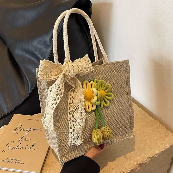 Decorative Floral Handcrafted Tote Bag