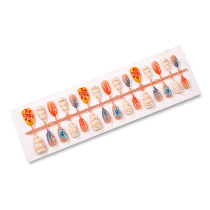 Artistic Seashell-Inspired Press-On Nail Art Set Stornfield
