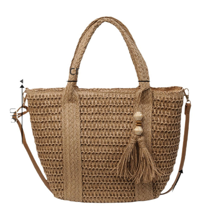 Braided tote bag with tassels and leather details Stornfield