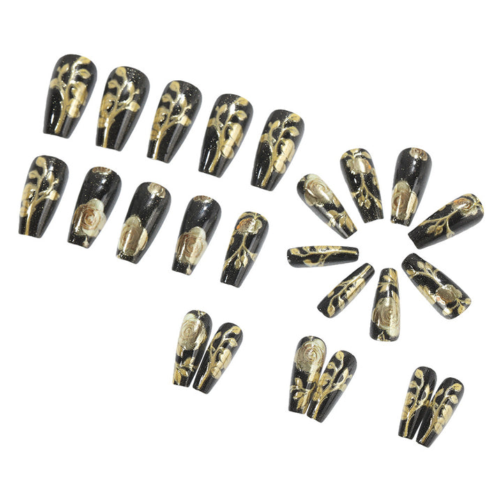 Artful nail tips with floral accents Stornfield