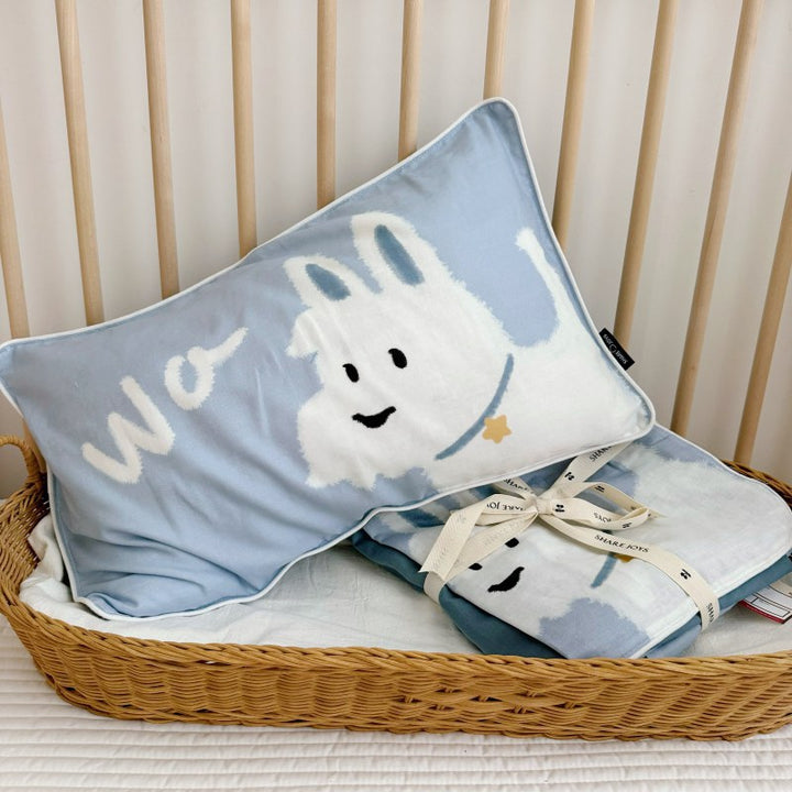 Toddler Plush Decorative Headrest and Lightweight Nursery Blanket Set