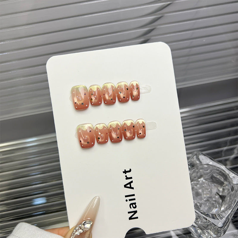 Starry Glitter Gradient Press-On Nails
