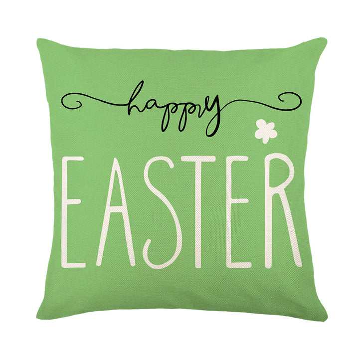 Decorative Easter Bunny Illustrated Throw Pillow Cover