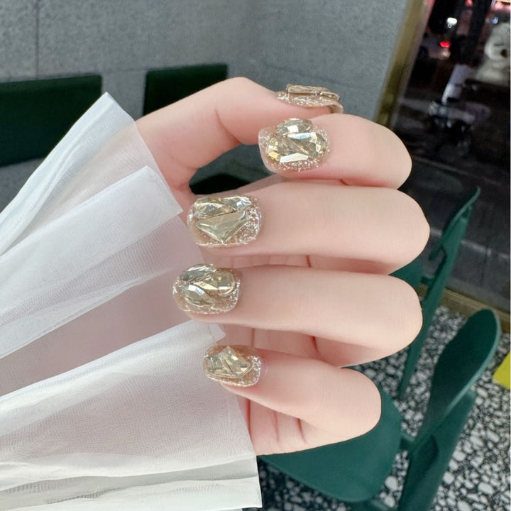 Glamorous Rhinestone Press-On Nails Stornfield