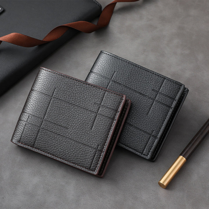 Textured Bi-Fold Leather Wallet Stornfield