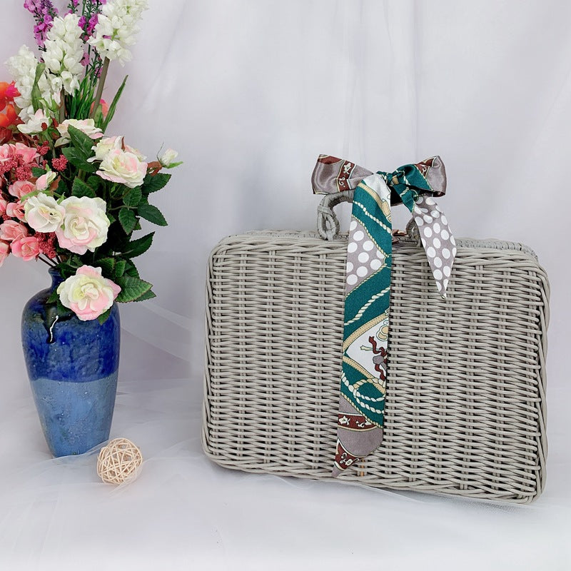 Women's braided handbag with decorative silk ribbon Stornfield