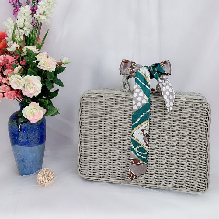 Women's braided handbag with decorative silk ribbon Stornfield