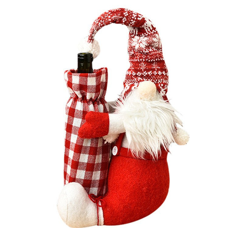 Decorative Santa Claus bottle holder