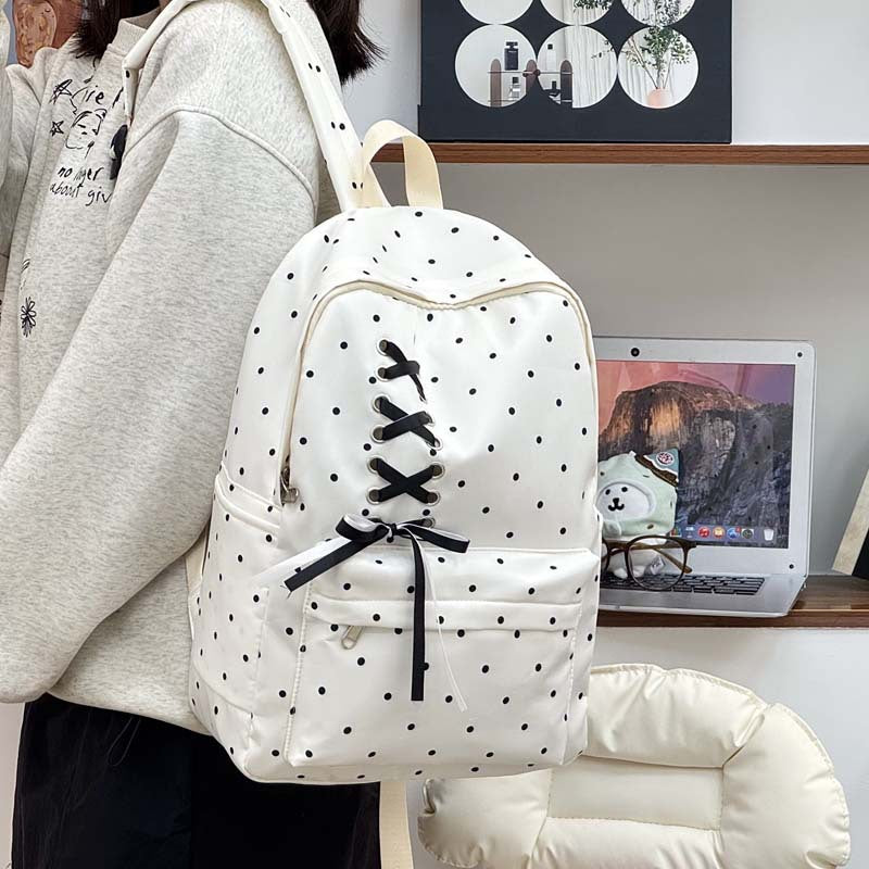 Playful Polka Dot Casual Backpack Stornfield