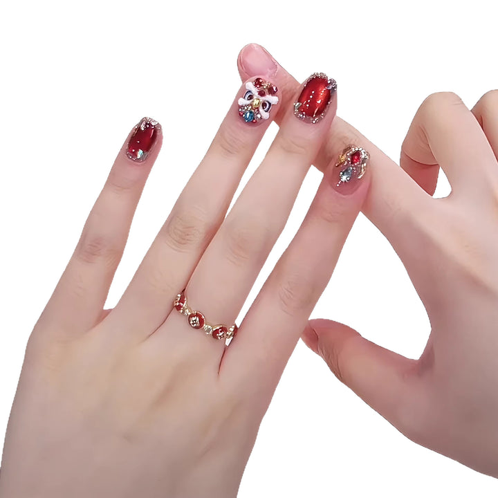 Glittery Articulated Press-On Nails Stornfield