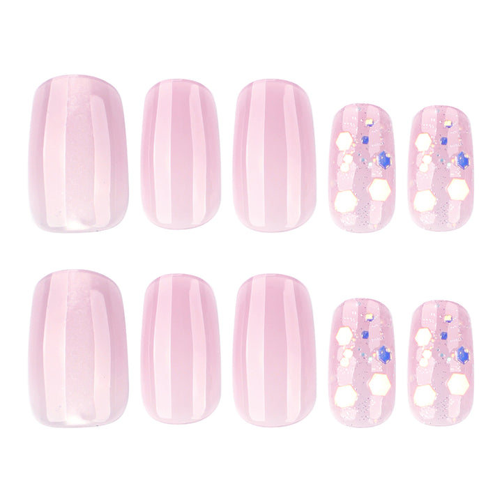 Elegant artificial nails with glitter details Stornfield