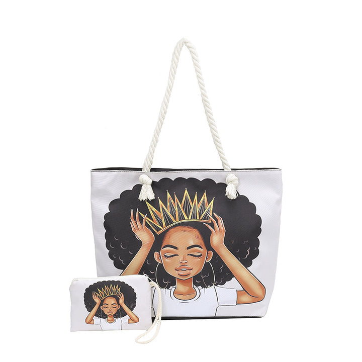 WoStylish Graphic Print Beach Tote Bag Stornfield