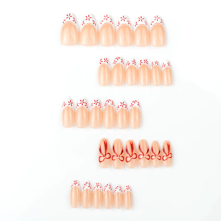 Elegant Holiday-Themed Press-On Nail Art Set Stornfield