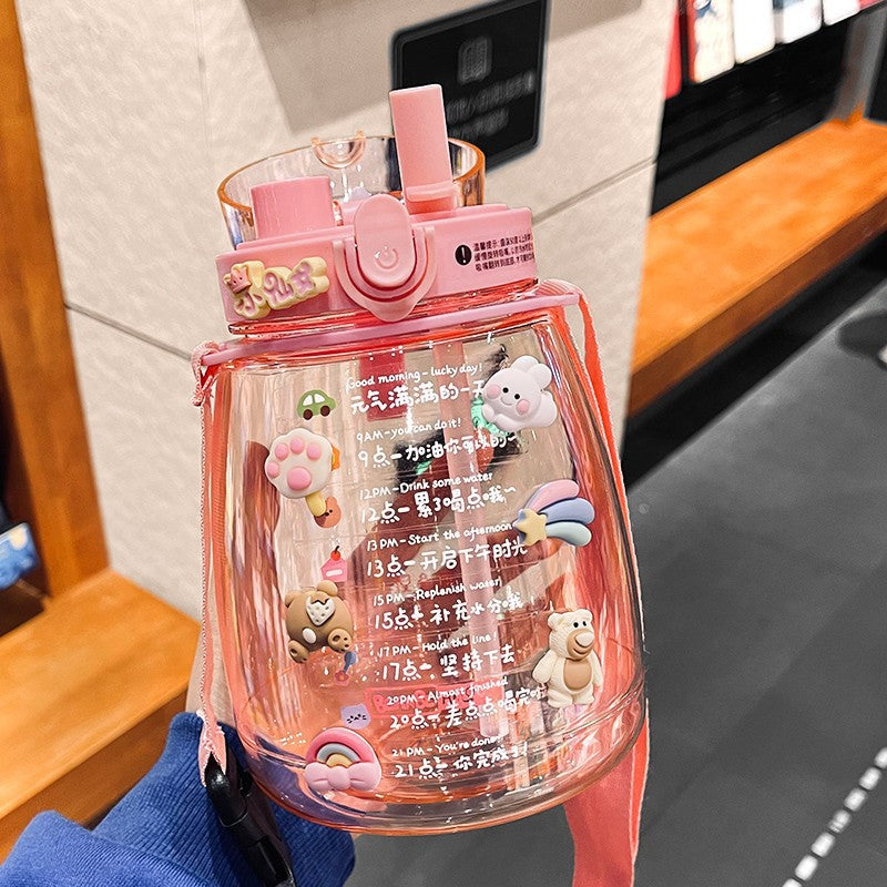 Ladies multifunctional hygiene drinking bottle with carrying strap Stornfield