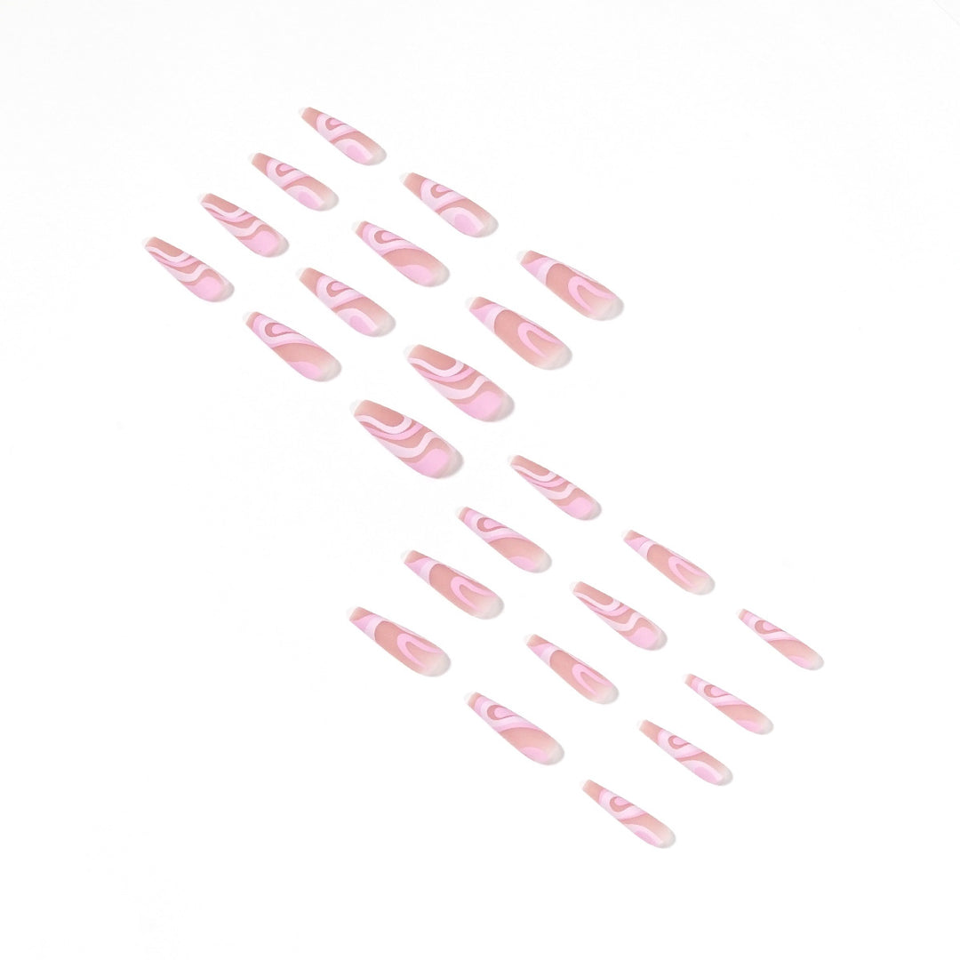 Artificial nail extensions with elegant wave design Stornfield