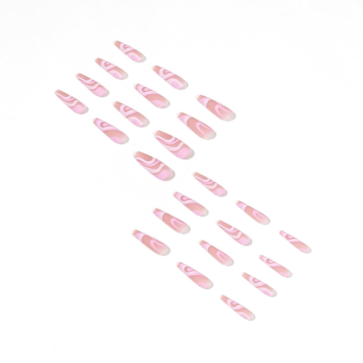 Artificial nail extensions with elegant wave design Stornfield