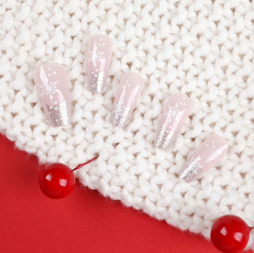 Glittering artificial acrylic nails with Christmas motifs Stornfield