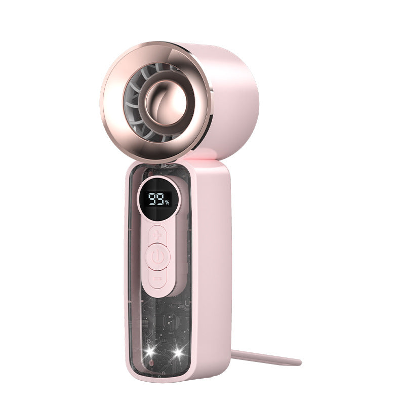 Unisex Portable Mini Dual Fan with LED Display and USB Charging Stornfield